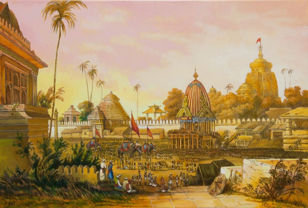 A painting of Puri Jagannath Temple in 12th century | History of Puri Jagannath temple 