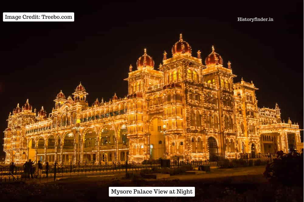 The Mysuru Ambari view at night | Mysore Palace history | Historyfinder.in