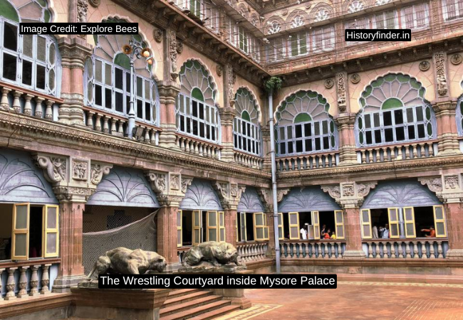 An image of Wrestling Courtyard of Mysore Palace | Historyfinder.in