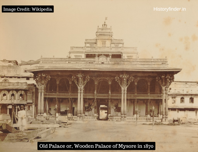 Old Palace or Wooden Palace of Mysore image of 1870 | Mysore Ambari History | Historyfinder.in