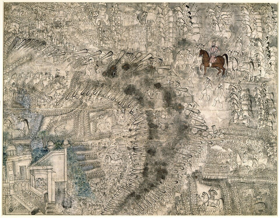 A circa 1770 Faizabad style drawing of the Third battle of Panipat | Image credit: Wikipedia