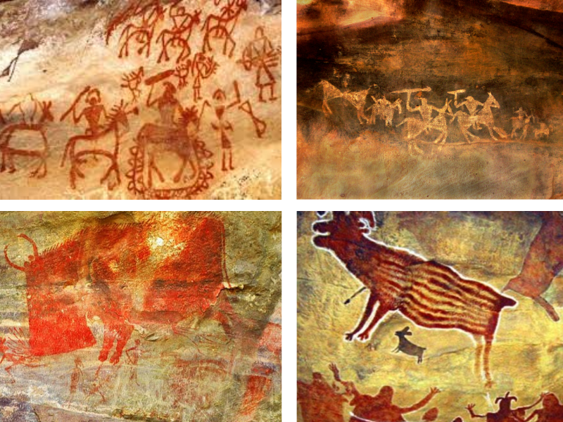 Bhimbetka rock paintings of Mesolithic stone age | Pre-historic Madhya Pradesh