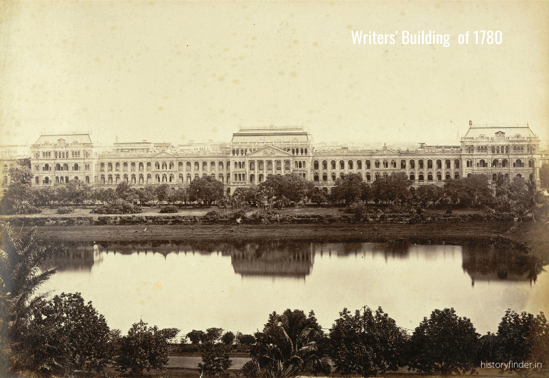 Writers' Building Kolkata in 1780 along with iconic Lal Dighi | Historyfinder.in
