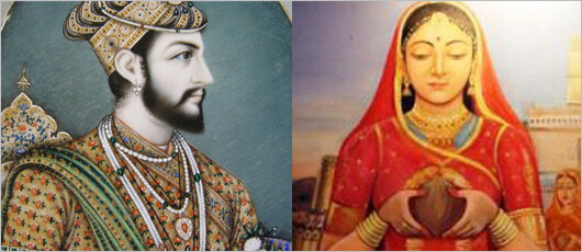 Bahadur Shah (left) and Rani Karnavati (right) | Second siege of Chittor Fort | Second Jauhar of Chittor | Historyfinder.in