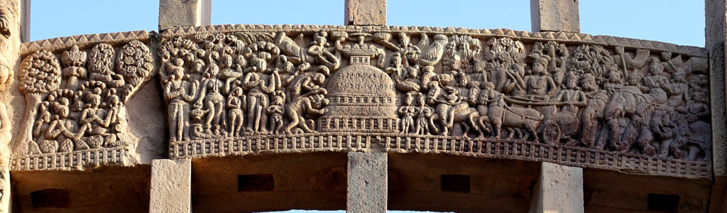 A relief sculpture at southern gateway of Sanchi Great Stupa