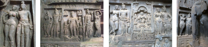 Sculptures at the Karla Caves entrance gates | Images from Wikipedia | Historyfinder.in