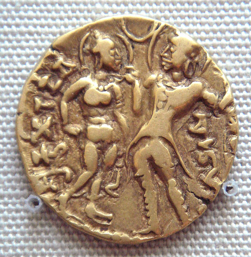 A Gupta empire gold coin depicting Chandragupta I and his wife Kumaradevi | Gupta empire history | History of Classical age in India | Historyfinder.in