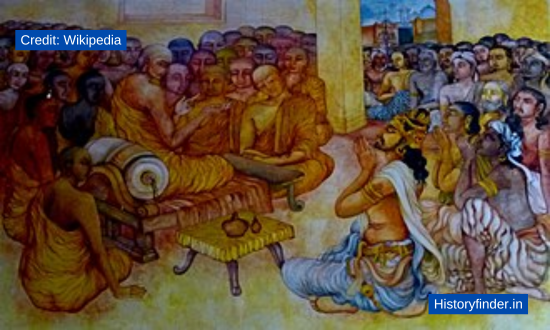 Ashoka the great at the third Buddhist council with monk Moggaliputtatissa | Life history of Ashoka the great