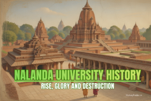 An AI generated image illustrating the ancient vibe of Nalanda University | Nalananda University History | Historyfinder.in