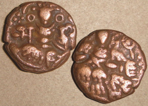 The copper coin featuring Rani Didda of Kashmir | Image source: Wikipedia | Rani Didda of Kashmir history | Historyfinder.in 
